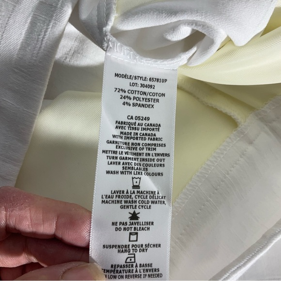 Up! Pull On Slimming White Square Jacquard Wide Waistband Straight Leg Pant 12. - Picture 16 of 16